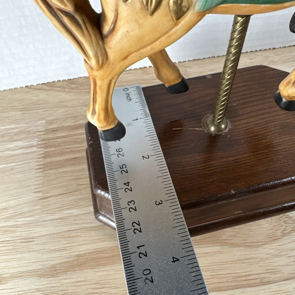 Vintage UOGC Taiwan Carousel Horse Figurine Musical Figurine Wood Base
